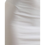 Dolce & Gabbana White Viscose High Waist Pencil Cut Mini Skirt
