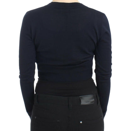 Cavalli Blue cropped wool cardigan