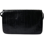 Dolce & Gabbana Black Eelskin Leather Shoulder Document Organizer Bag