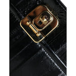 Dolce & Gabbana Black Eelskin Leather Shoulder Document Organizer Bag