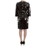 Dolce & Gabbana Black patent floral HANDPAINTED dress