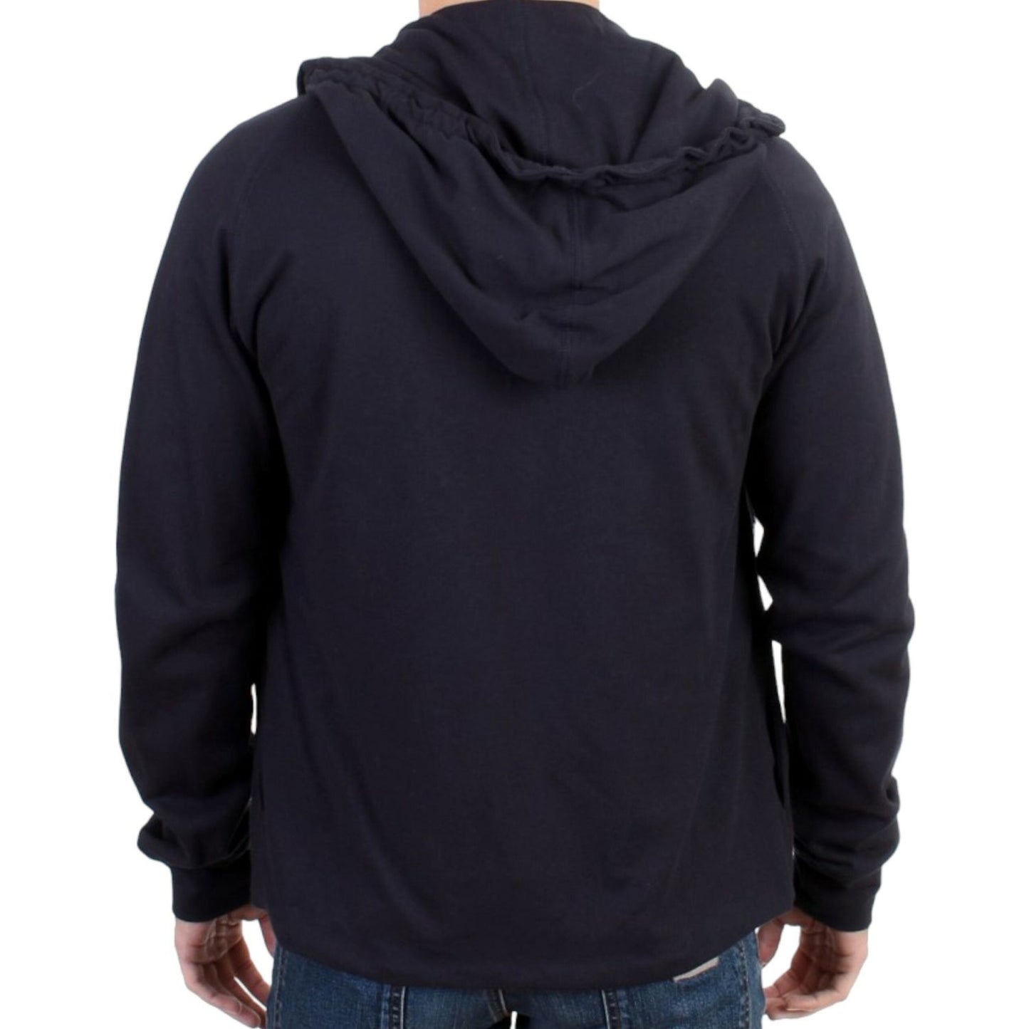 Costume National Blue hooded cotton sweater