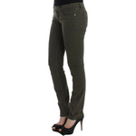 Costume National Chic Green Slim Leg Designer Jeans Costume National Dark Slate Gray