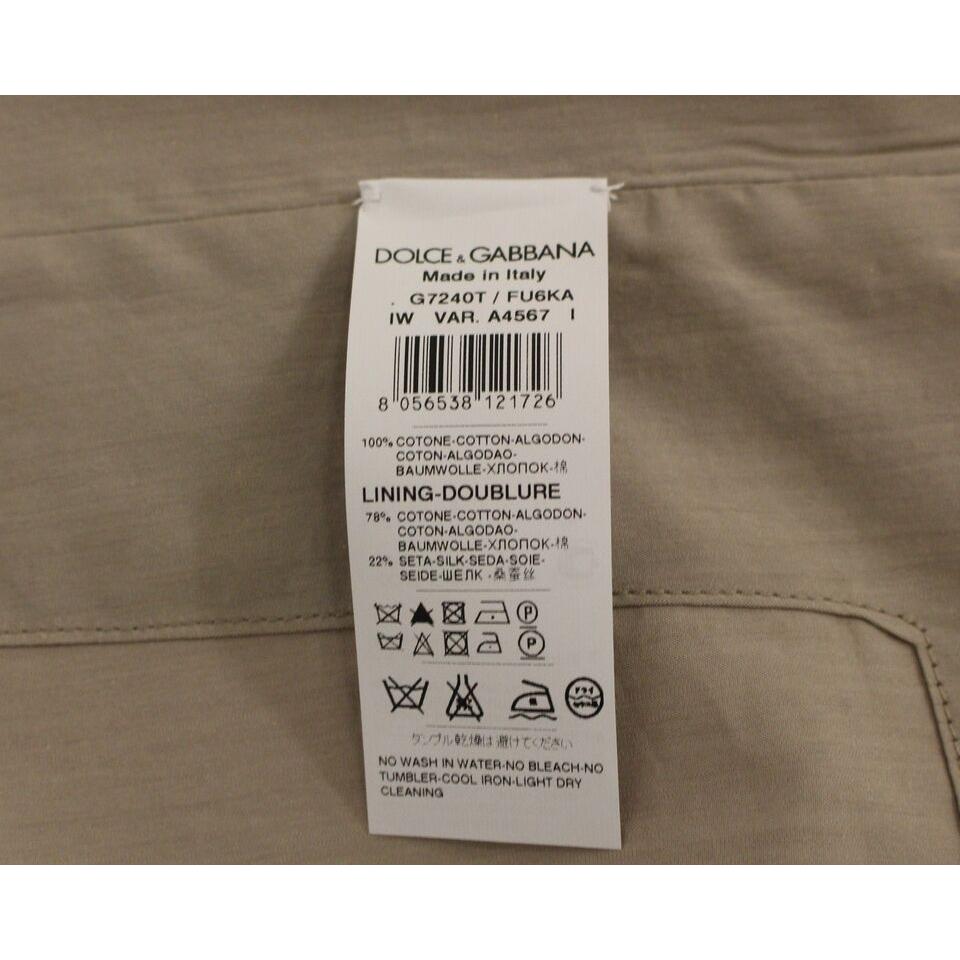 سترة أنيقة من القطن باللون البيج من دولتشي آند غابانا - قصة ضيقة