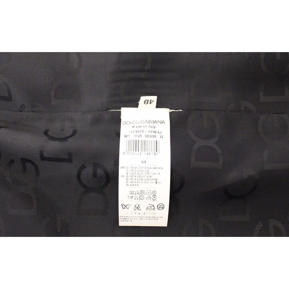 فستان دولتشي آند غابانا الأنيق المصنوع من القطن المرن باللون الأزرق