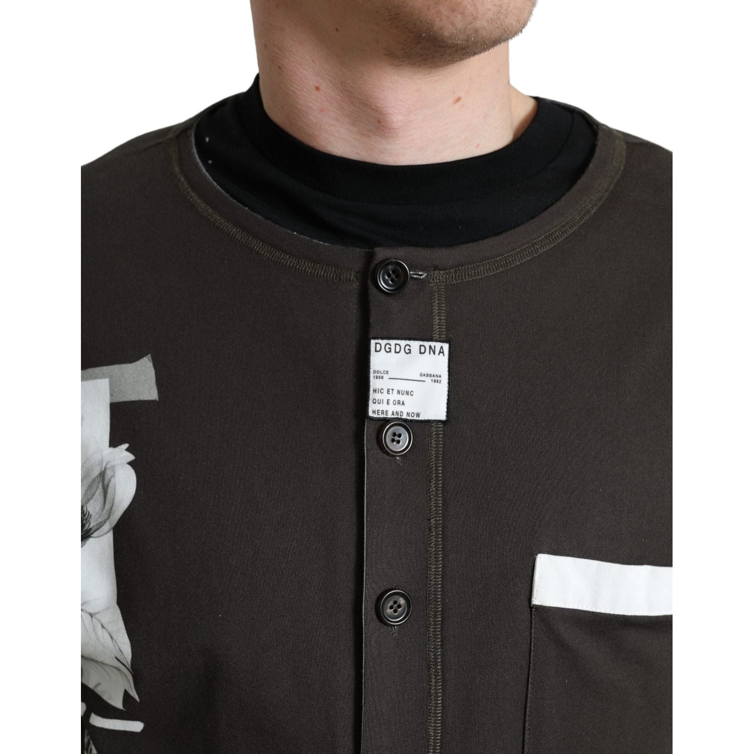 بلوفر أنيق من القطن بياقة دائرية من دولتشي آند غابانا