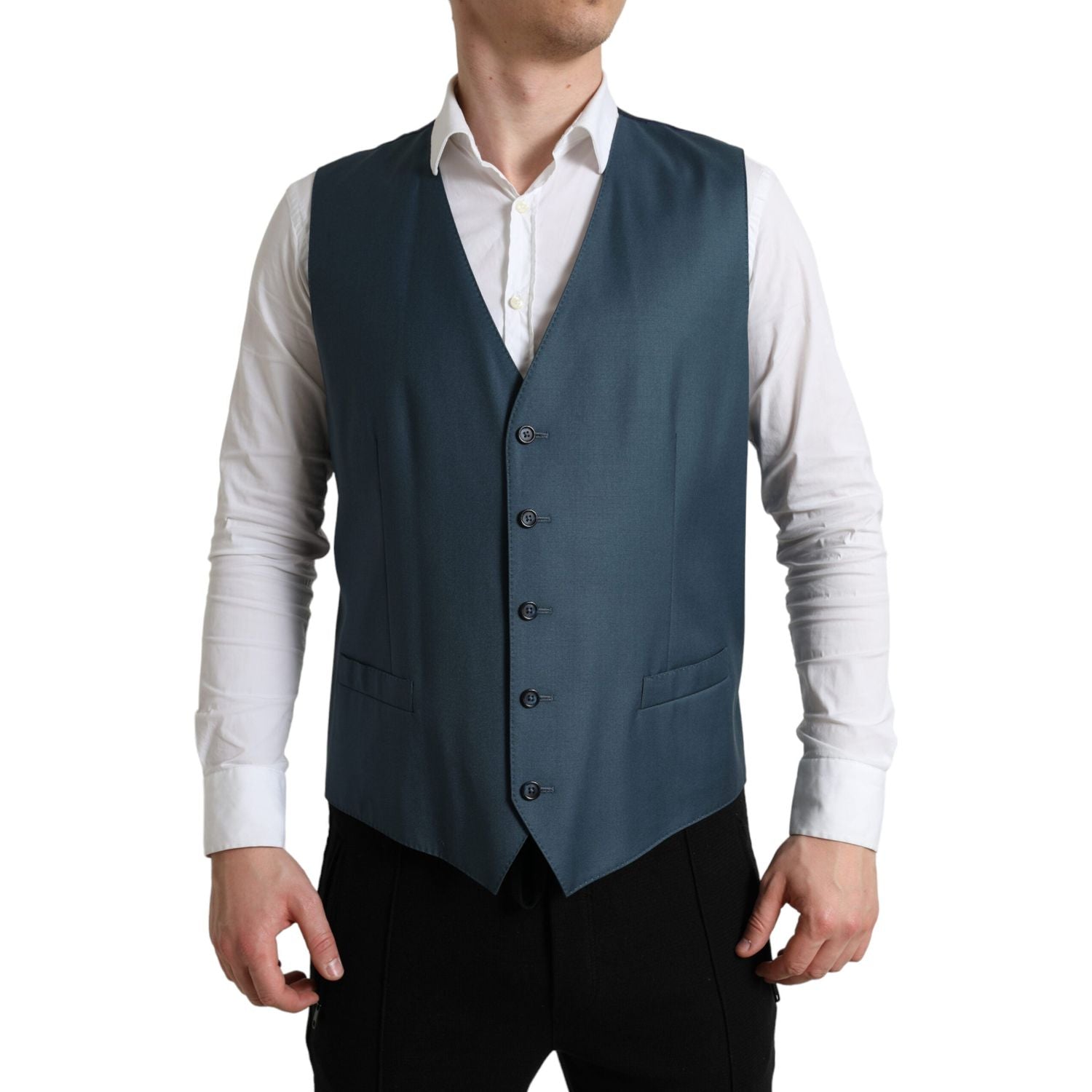 بدلة مارتيني خضراء أنيقة من دولتشي آند غابانا مكونة من قطعتين من الصوف