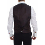 Dolce & Gabbana Brown Check Wool Single Breasted Vest