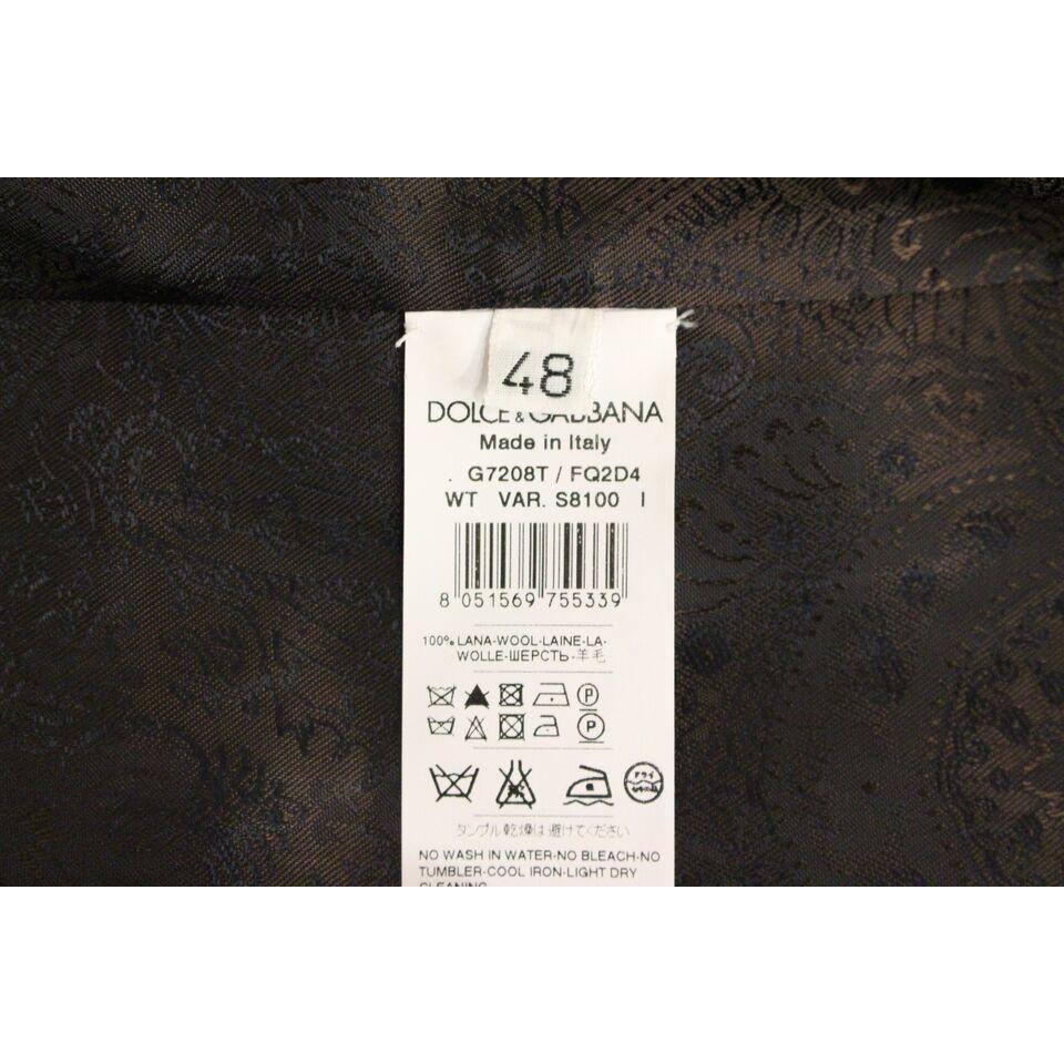 Dolce & Gabbana Brown Check Wool Single Breasted Vest