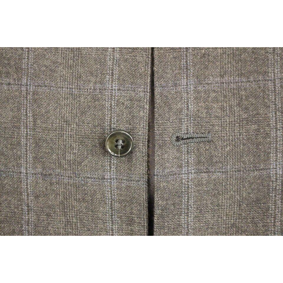 Dolce & Gabbana Brown Check Wool Single Breasted Vest