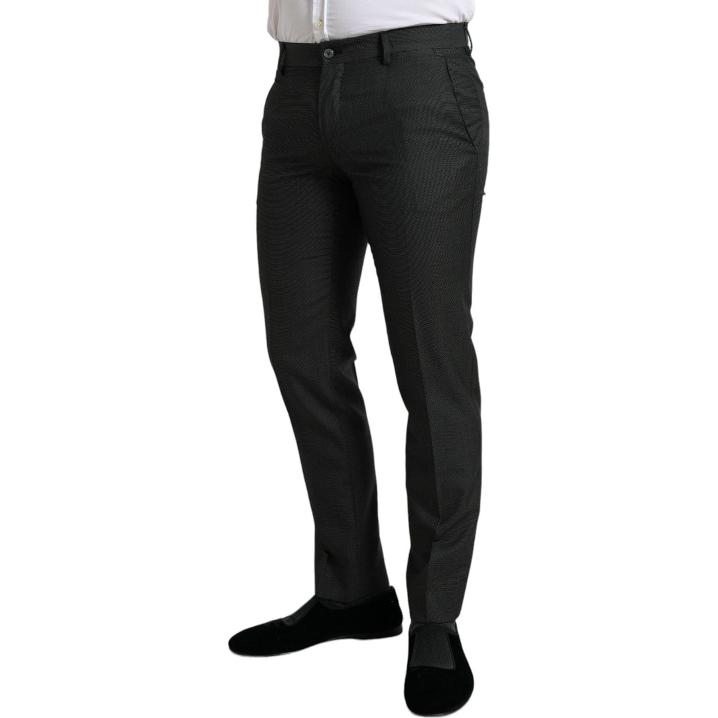 Dolce & Gabbana Dark Gray Stretch Slim Formal Pants