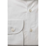 Bagutta White Cotton Men's Shirt Slim Fit With French Collar