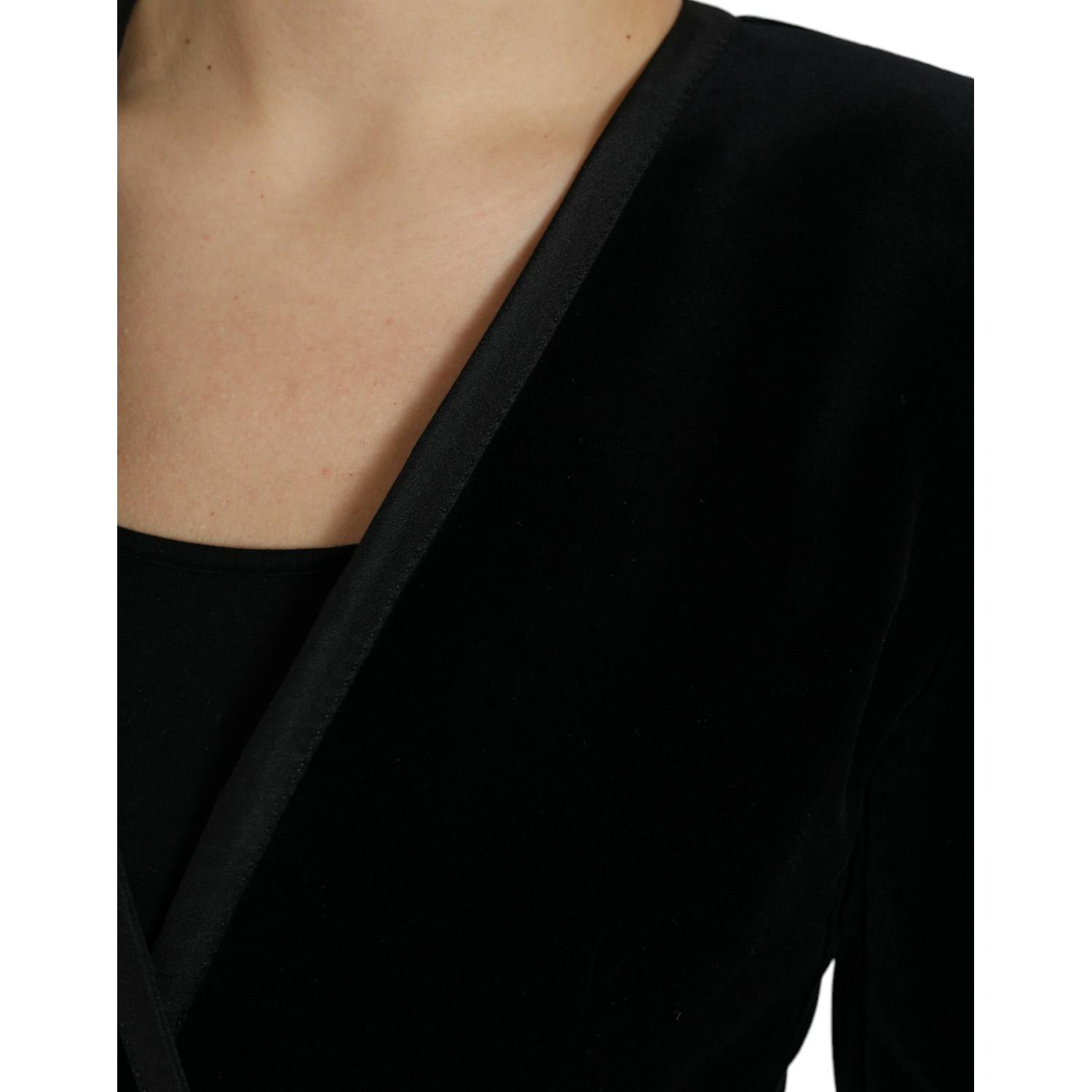 سترة أنيقة مزدوجة الصدر من القطن والحرير من دولتشي آند غابانا