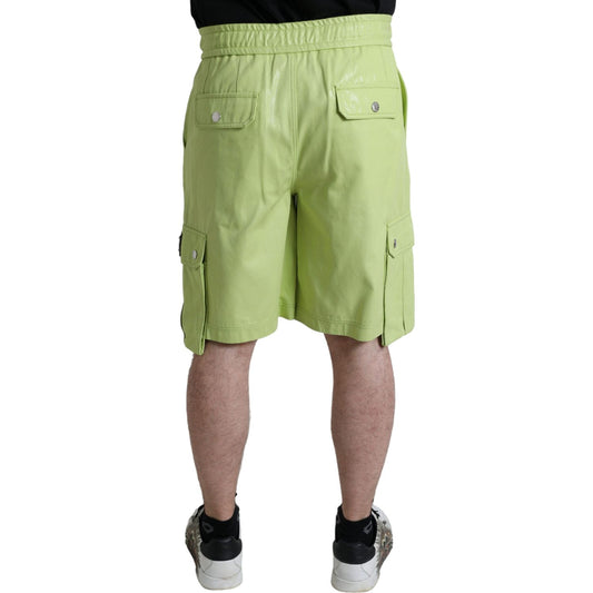 Dolce & Gabbana Light Green Cotton Men Cargo Bermuda Shorts