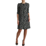 Dolce & Gabbana Black Chevron Polyester Shift Mini Dress