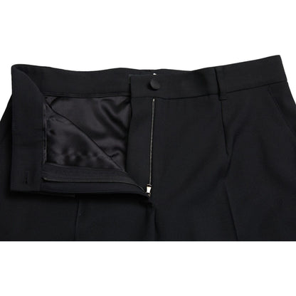 Dolce & Gabbana Black Wool High Waist Straight Pants