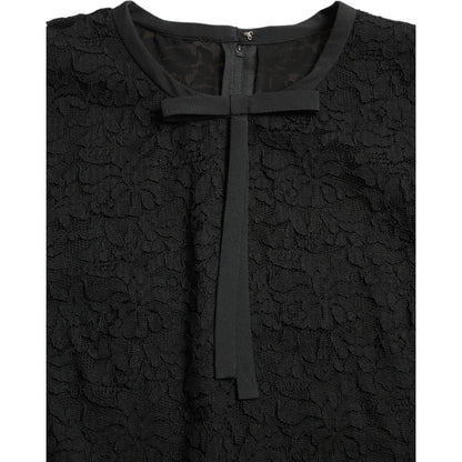 Dolce & Gabbana Black STAFF Blouse Floral Lace Nylon Top