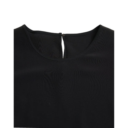 Dolce & Gabbana Black Silk Round Neck Short Sleeve Blouse Top