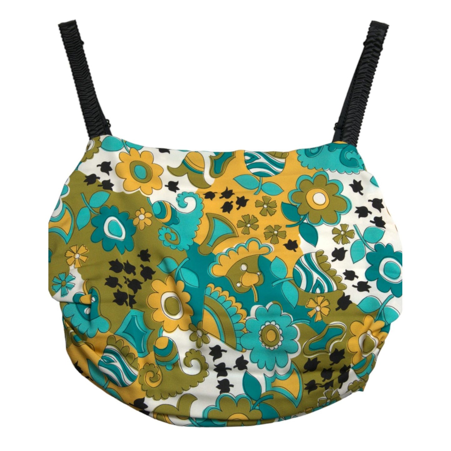 Dolce & Gabbana Multicolor Floral Sleeveless Cropped Top