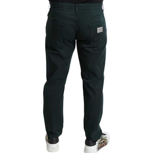 Dolce & Gabbana Green Cotton Stretch Skinny Men Denim Jeans