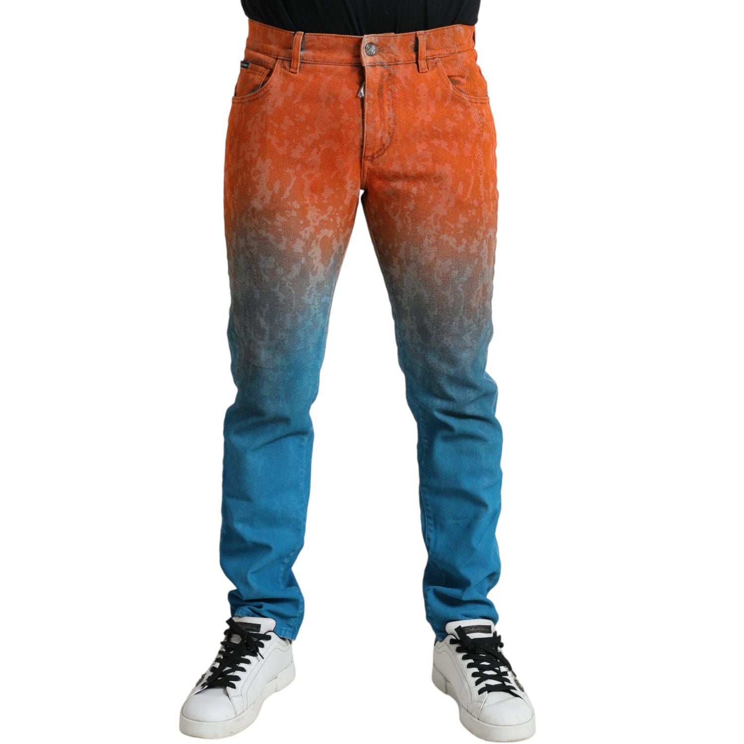 Dolce & Gabbana Multicolor Ombre Cotton Slim Fit Denim Jeans