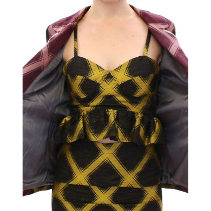 House of Holland Purple checkered blazer jacket