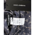 Dolce & Gabbana Blue gold key print silk blouse
