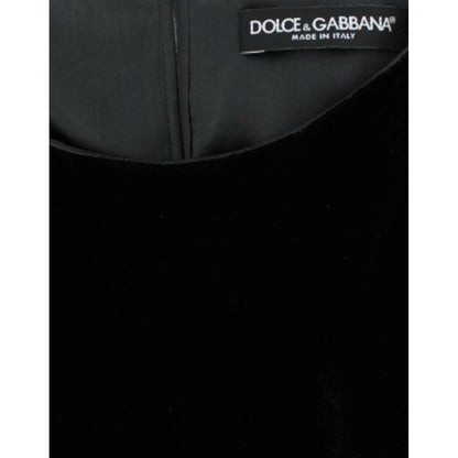 Dolce & Gabbana Black velvet shortsleeved blouse