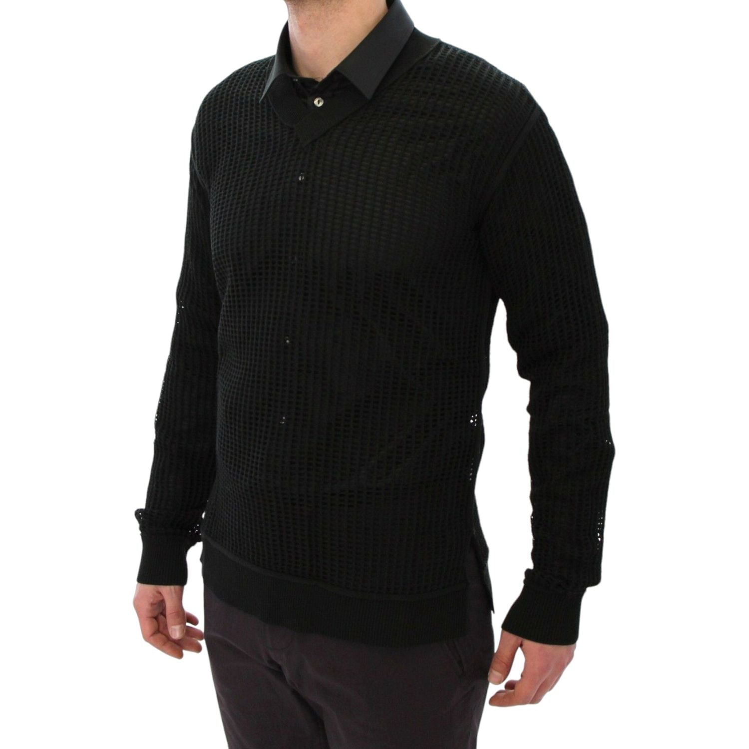 سترة محبوكة أنيقة بفتحة رقبة على شكل حرف V باللون الأخضر الداكن من دولتشي آند غابانا