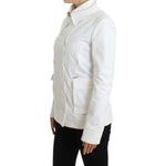 GF Ferre White Double Breasted Jacket Coat Blazer Coats & Jackets