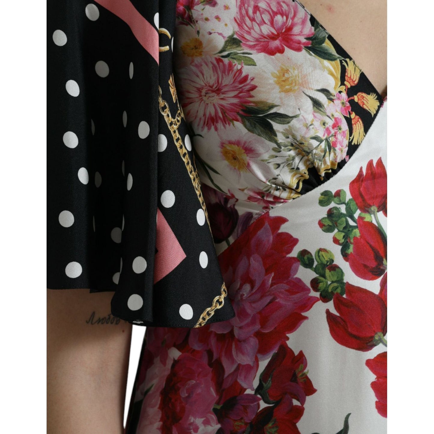 Dolce & Gabbana Multicolor Floral Print Silk Twill Gown Dress