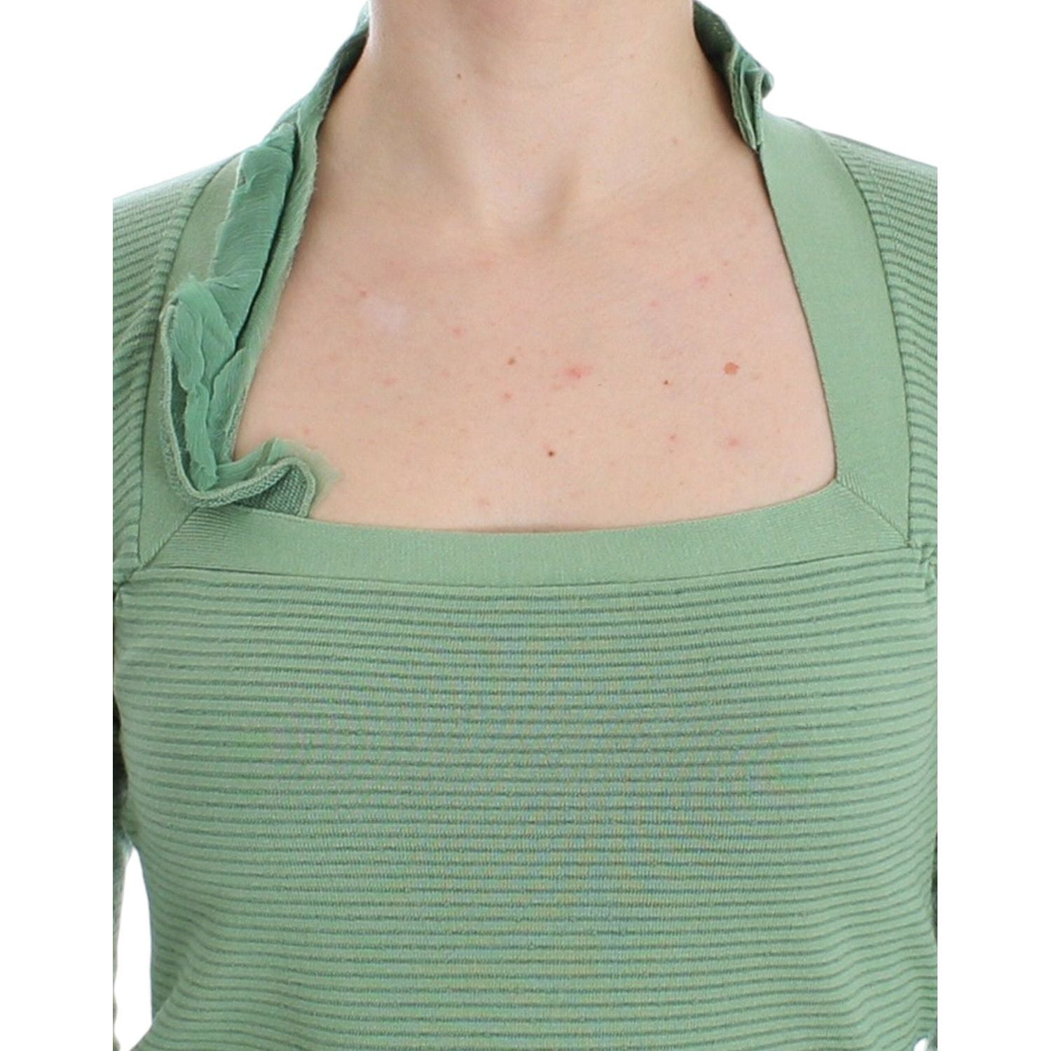 سترة أنيقة مخططة باللون الأخضر من Ermanno Scervino مصنوعة من مزيج من الصوف