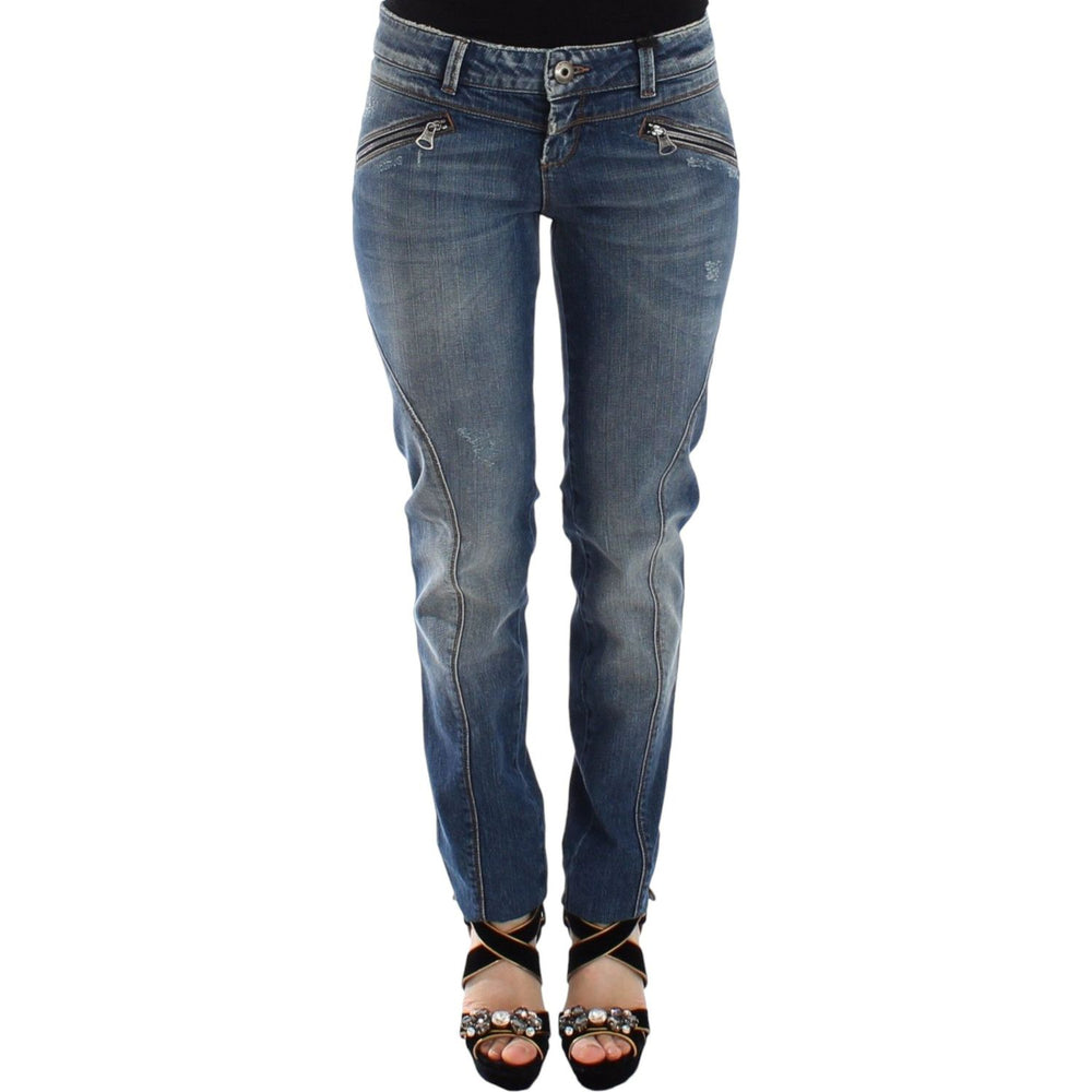 Ermanno Scervino Blue Slim Jeans Denim Pants Straight Stretch