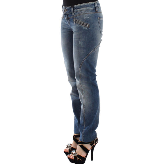 Ermanno Scervino Blue Slim Jeans Denim Pants Straight Stretch