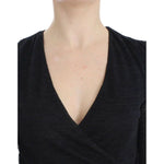 Ermanno Scervino Black Wool Blend Stretch Long Sleeve Sweater
