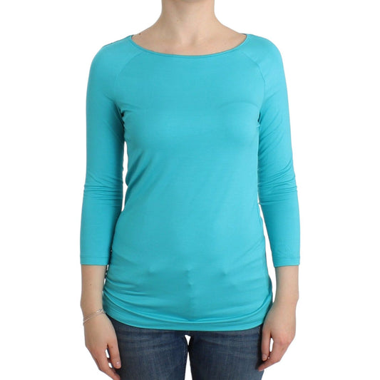 Ermanno Scervino Lingerie Blue Top Blouse Jumper Modal Solid