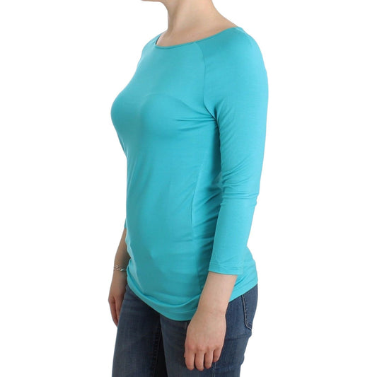 Ermanno Scervino Lingerie Blue Top Blouse Jumper Modal Solid