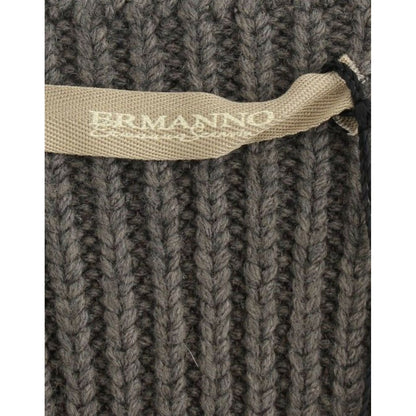 Ermanno Scervino Gray Knit Top Knitted Sweater Merino Wool