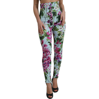 Dolce & Gabbana Multicolor Floral High Waist Leggings Pants