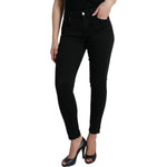 Dolce & Gabbana Black Cotton Mid Waist Skinny Denim Jeans