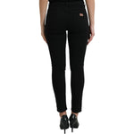 Dolce & Gabbana Black Cotton Mid Waist Skinny Denim Jeans