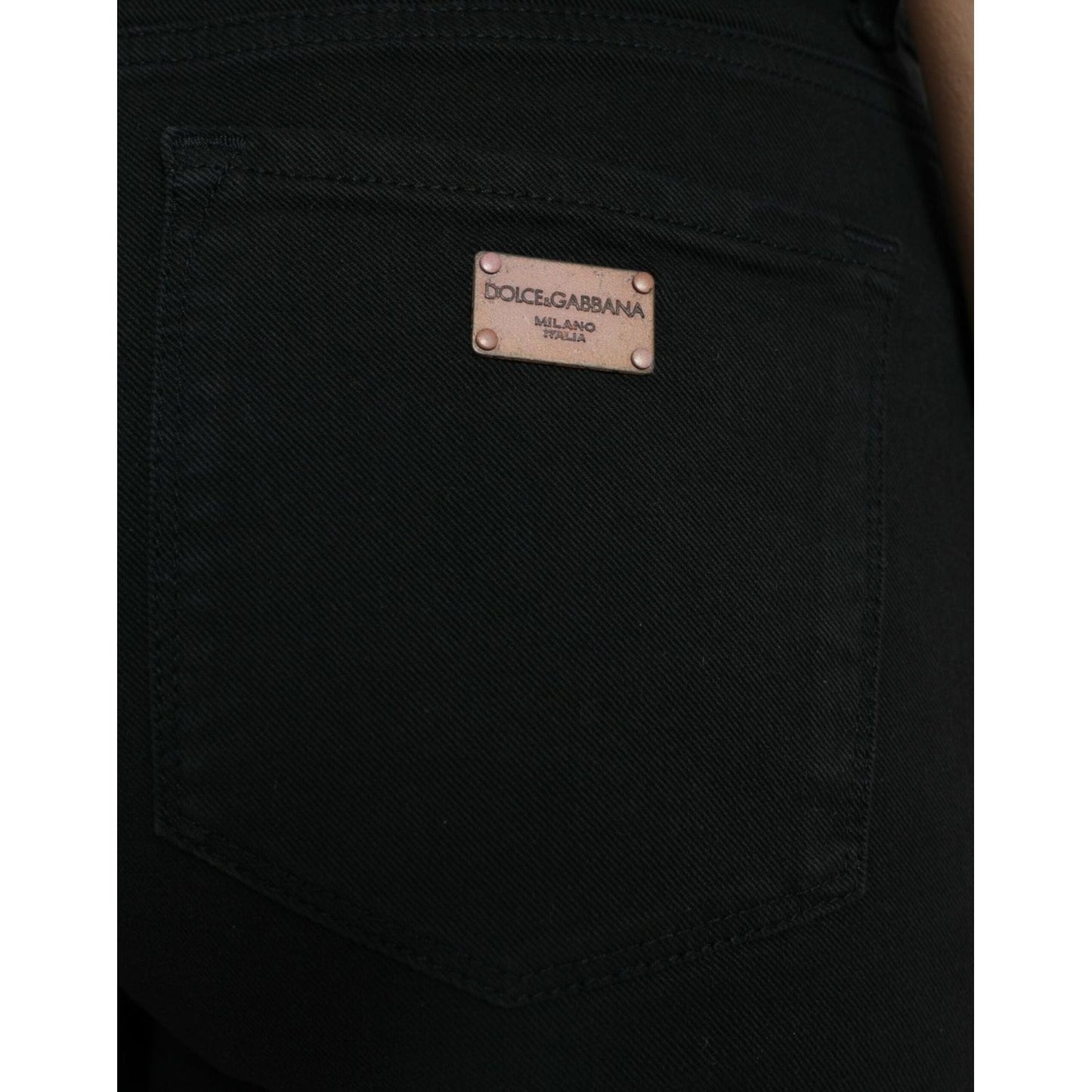 Dolce & Gabbana Black Cotton Mid Waist Skinny Denim Jeans