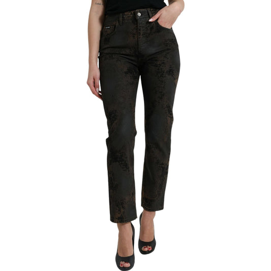 Dolce & Gabbana Brown BOYFRIEND Mid Waist Cotton Denim Jeans