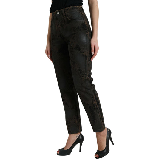 Dolce & Gabbana Brown BOYFRIEND Mid Waist Cotton Denim Jeans
