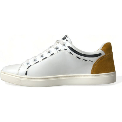 Dolce & Gabbana White Leather LOVE Milano Men Sneakers Shoes