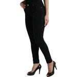 Dolce & Gabbana Black Cotton Mid Waist Skinny Denim Jeans