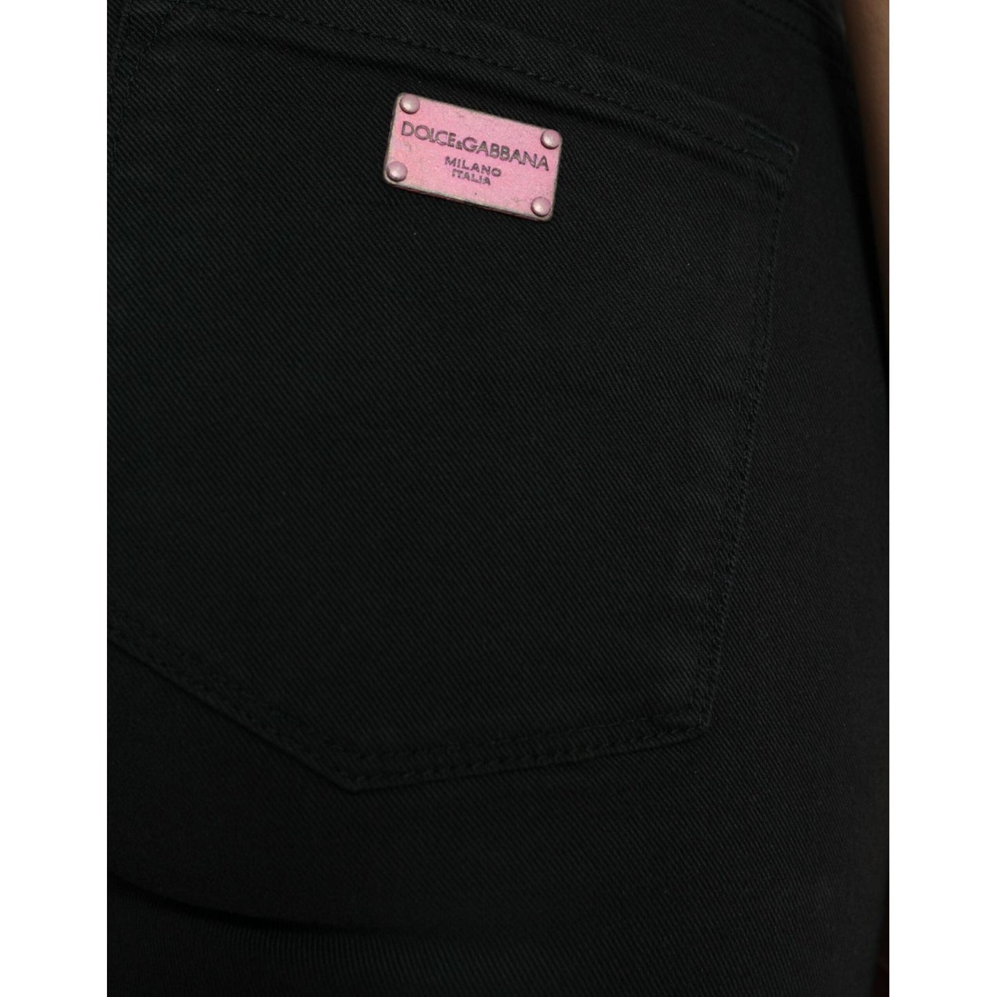 Dolce & Gabbana Black Cotton Mid Waist Skinny Denim Jeans