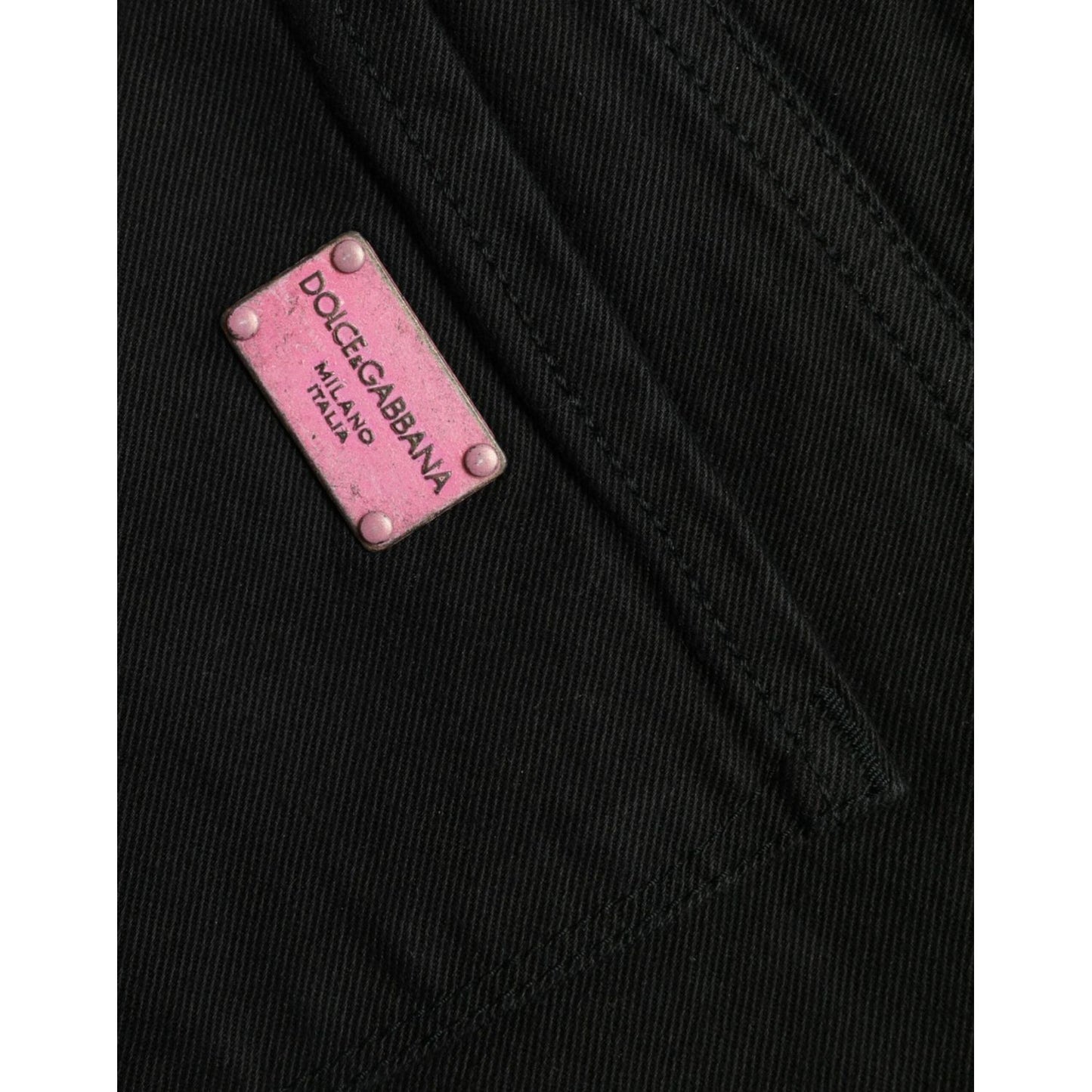 Dolce & Gabbana Black Cotton Mid Waist Skinny Denim Jeans