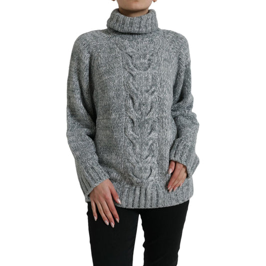 Dolce & Gabbana Elegant Gray Cashmere Blend Turtleneck Pullover TSH84347-40