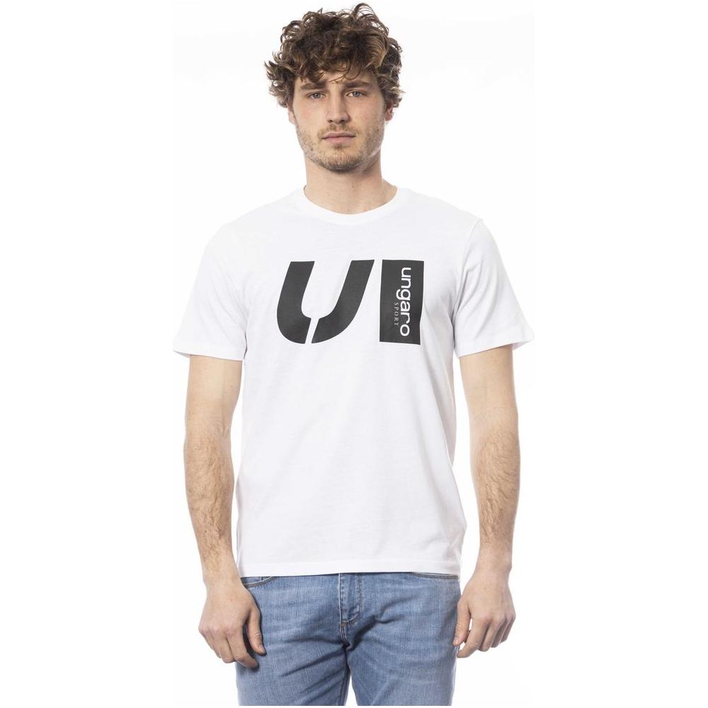 تي شيرت رجالي من القطن باللون الأبيض من Ungaro Sport